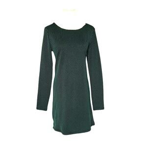 Isle By Melis Kozan Black Green PolKa Dots Stretch Mini Dress Small
